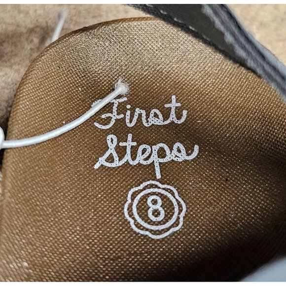 First Steps By Stepping Stops Gray Blue Arizona Style Toddler's Sandals Size 8T - Picture 8 of 9